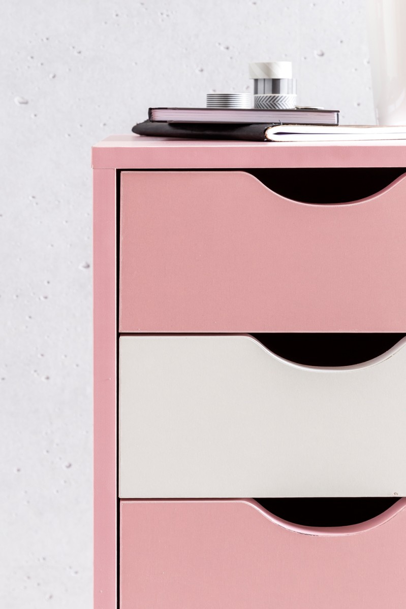 FineBuy Kinder Rollcontainer 33 x 64 x 38 cm Holz 5 Schubladen, Moderner Schubladencontainer mit Rollen, Standcontainer Bürocontainer, Rollwagen Kinderzimmer, Container Aufbewahrungsschrank | Farbe: Braun