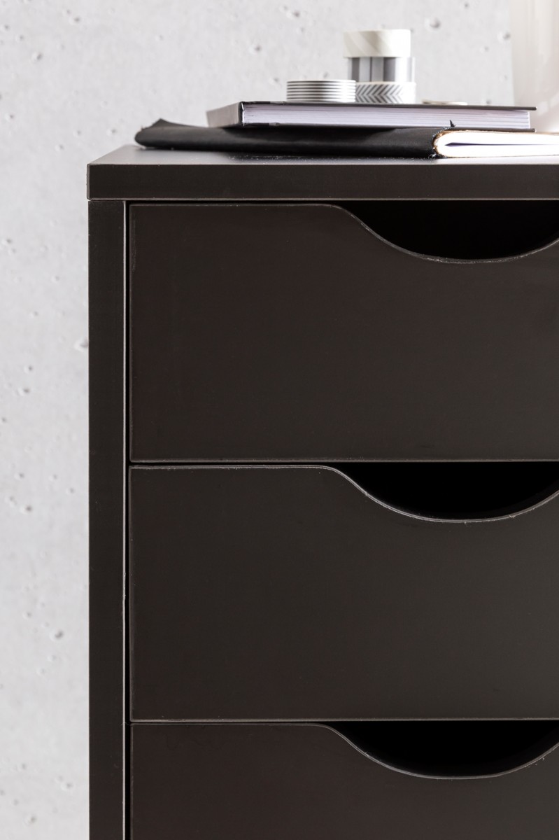 FineBuy Kinder Rollcontainer 33 x 64 x 38 cm Holz 5 Schubladen, Moderner Schubladencontainer mit Rollen, Standcontainer Bürocontainer, Rollwagen Kinderzimmer, Container Aufbewahrungsschrank | Farbe: Braun