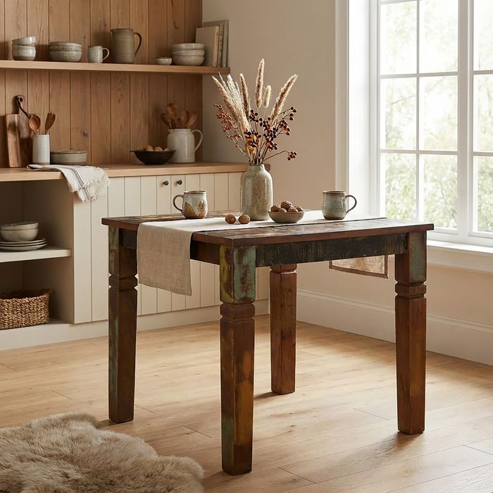 Esstisch quadratisch 80cm Massivholz Shabby Tisch Esszimmertisch Küchentisch