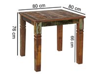Esstisch quadratisch 80cm Massivholz Shabby Tisch Esszimmertisch Küchentisch – Ansicht 3