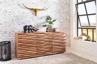 Massivholz Sideboard 160 Akazie Natur Kommode mit 2 Türen & 3 Schubladen Design Front – Ansicht 2