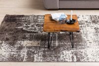 Couchtisch Baumkante 56x38x51 cm Sheesham Massivholz Metallbeine Wohnzimmertisch – Ansicht 4