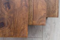 3er Set Beistelltisch Sheesham Satztisch Massivholz Couchtisch Metallbeine – Ansicht 6