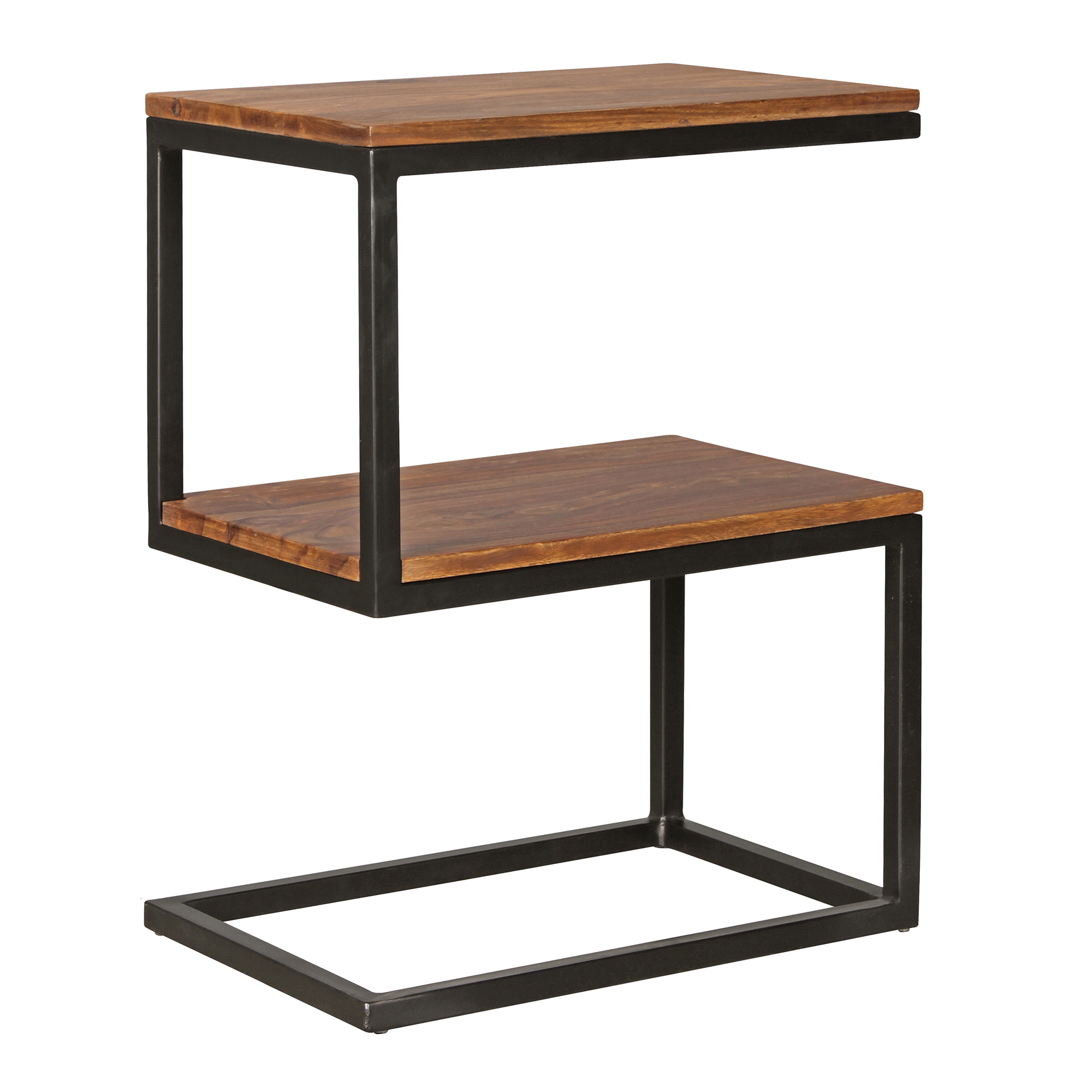 FineBuy Beistelltisch S-Form Massivholz / Metall 45 x 60 x 30 cm, Design Wohnzimmertisch Landhaus-Stil, Anstelltisch Ablagetisch eckig | Farbe: Braun FineBuy Beistelltisch S-Form Massivholz / Metall 45 x 60 x 30 cm, Design Wohnzimmertisch Landhaus-Stil, Anstelltisch Ablagetisch eckig | Farbe: Braun