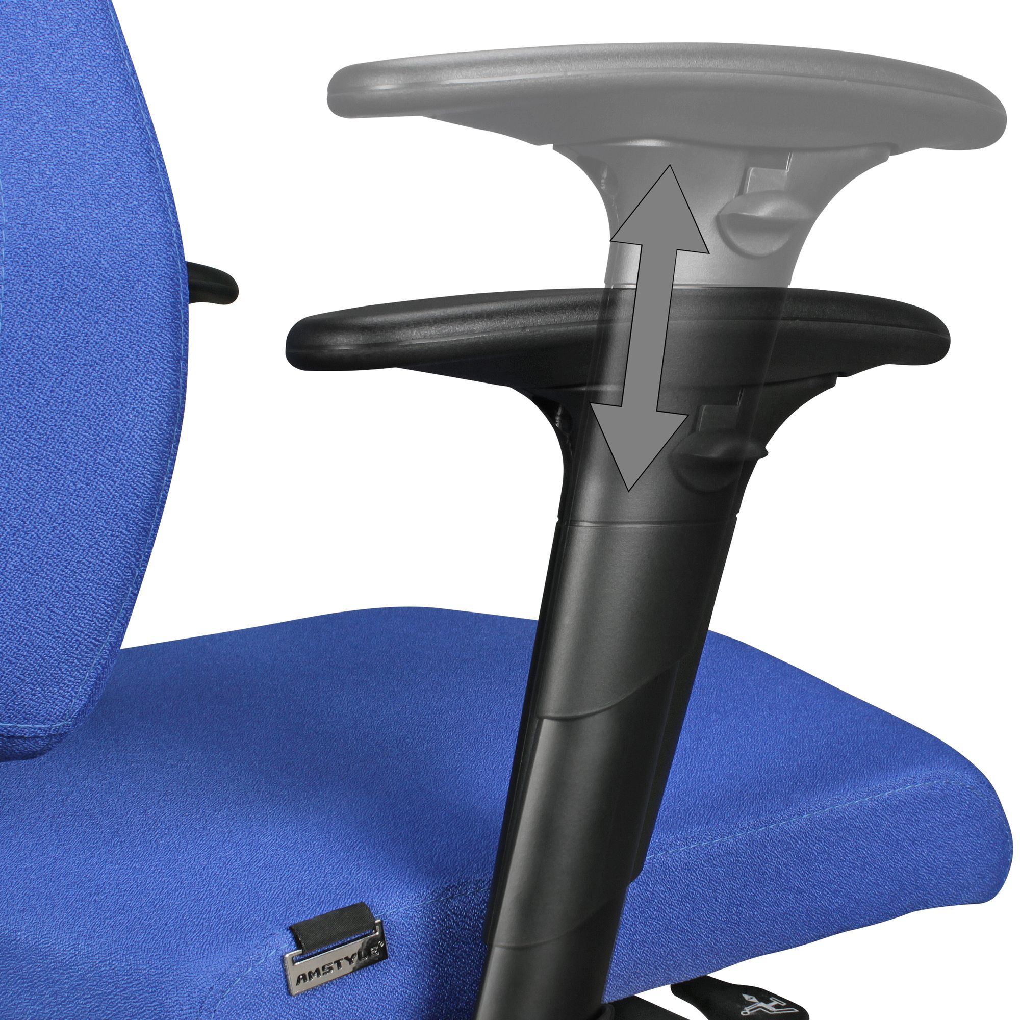 FineBuy Bürostuhl DARIUS mit Stoff-Bezug, Design Schreibtisch-Stuhl mit Synchromechanik & Armlehnen, Drehstuhl Drehsessel ergonomisch 120 kg | Farbe: Schwarz