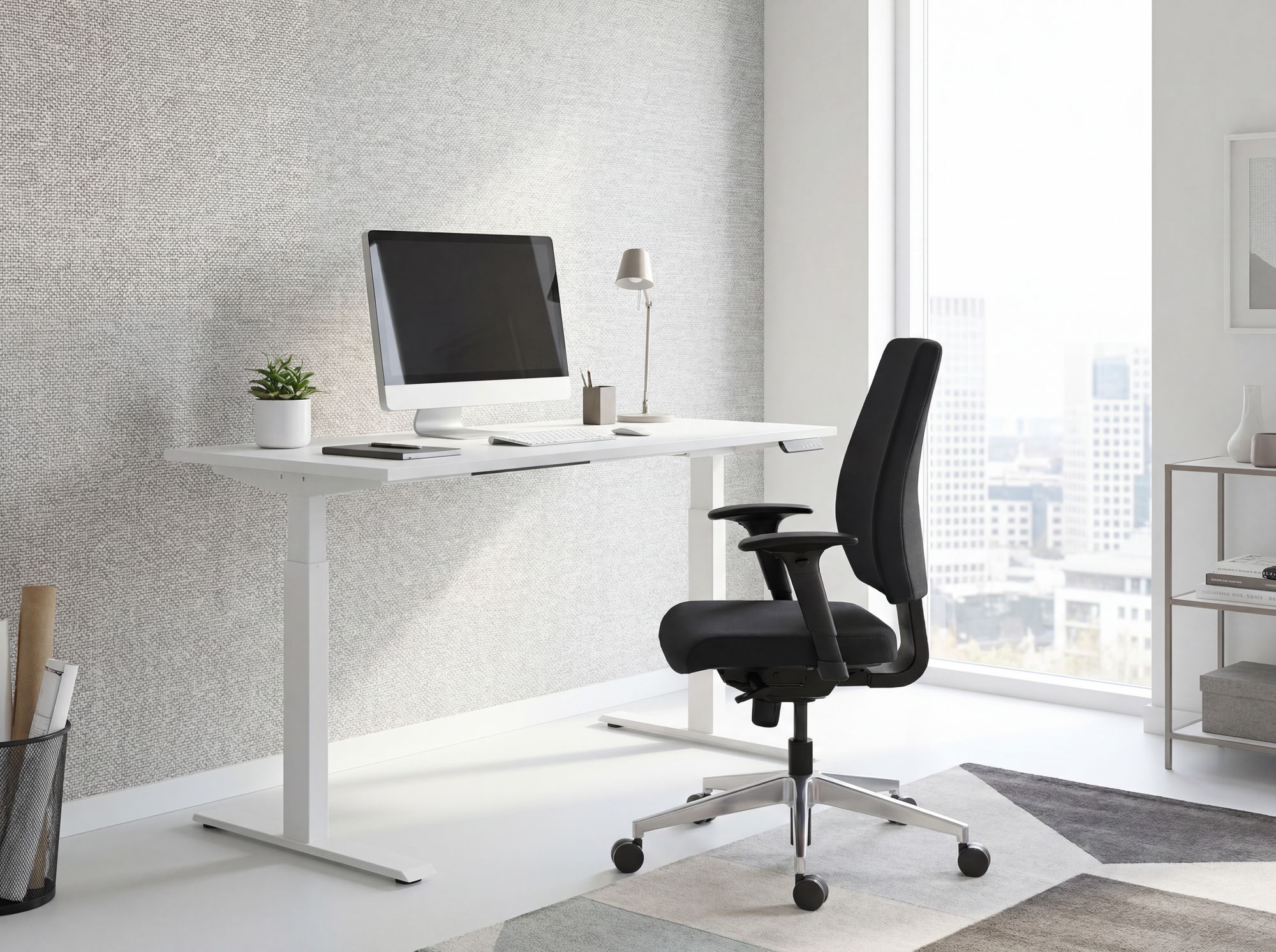 Bürostuhl DARIUS Schreibtischstuhl Stoffbezug Drehstuhl Drehsessel ergonomisch – Ansicht 2