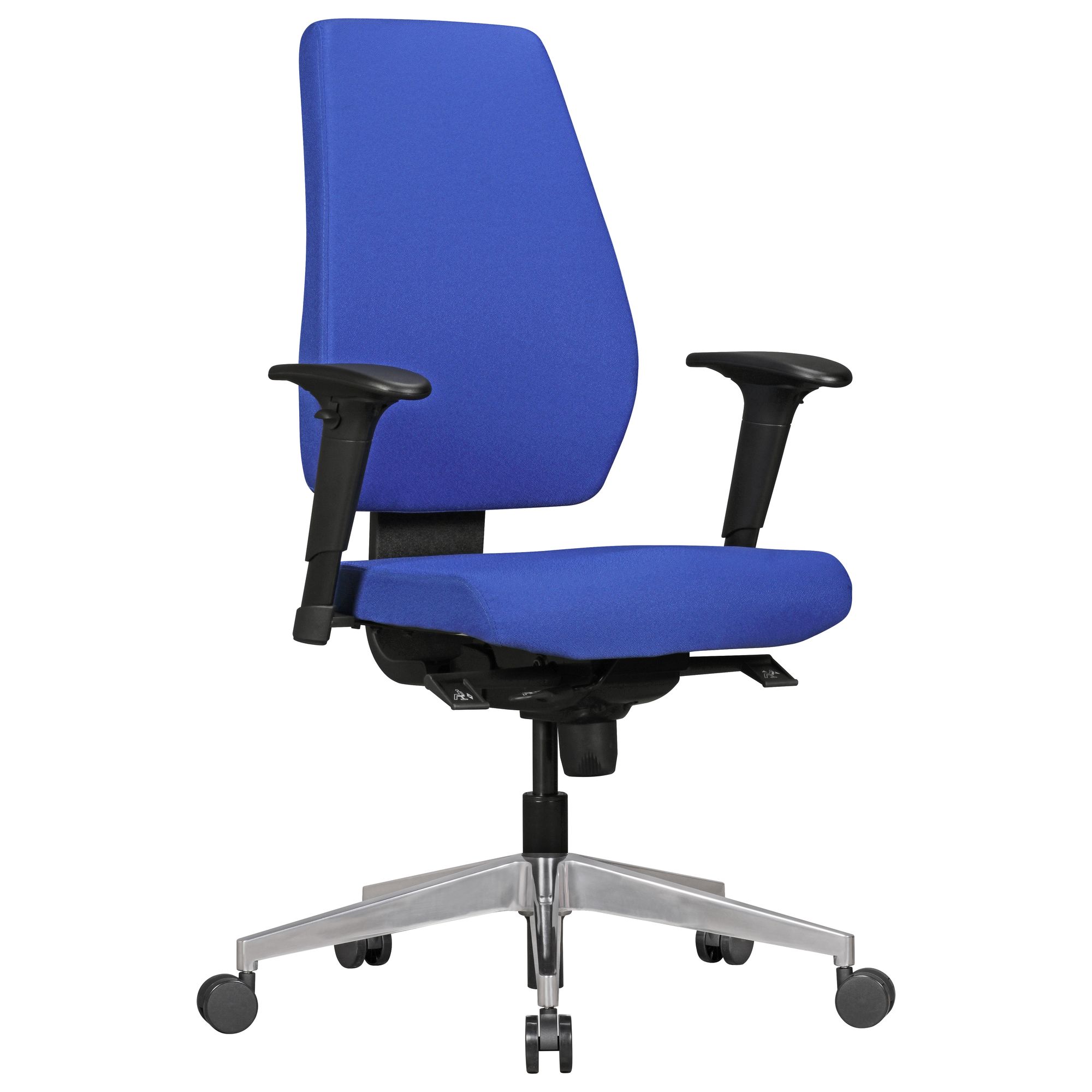 FineBuy Bürostuhl DARIUS mit Stoff-Bezug, Design Schreibtisch-Stuhl mit Synchromechanik & Armlehnen, Drehstuhl Drehsessel ergonomisch 120 kg | Farbe: Schwarz