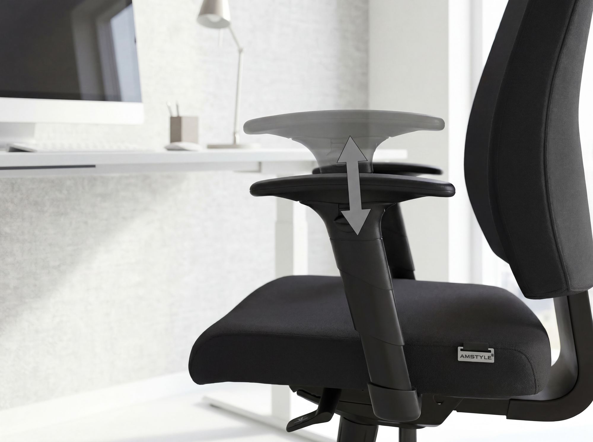 Bürostuhl DARIUS Schreibtischstuhl Stoffbezug Drehstuhl Drehsessel ergonomisch – Ansicht 5
