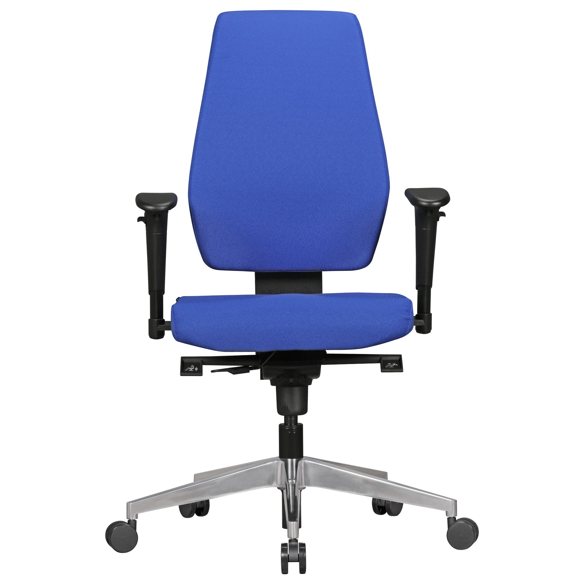 FineBuy Bürostuhl DARIUS mit Stoff-Bezug, Design Schreibtisch-Stuhl mit Synchromechanik & Armlehnen, Drehstuhl Drehsessel ergonomisch 120 kg | Farbe: Schwarz