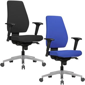 FineBuy Bürostuhl DARIUS mit Stoff-Bezug, Design Schreibtisch-Stuhl mit Synchromechanik & Armlehnen, Drehstuhl Drehsessel ergonomisch 120 kg 12924