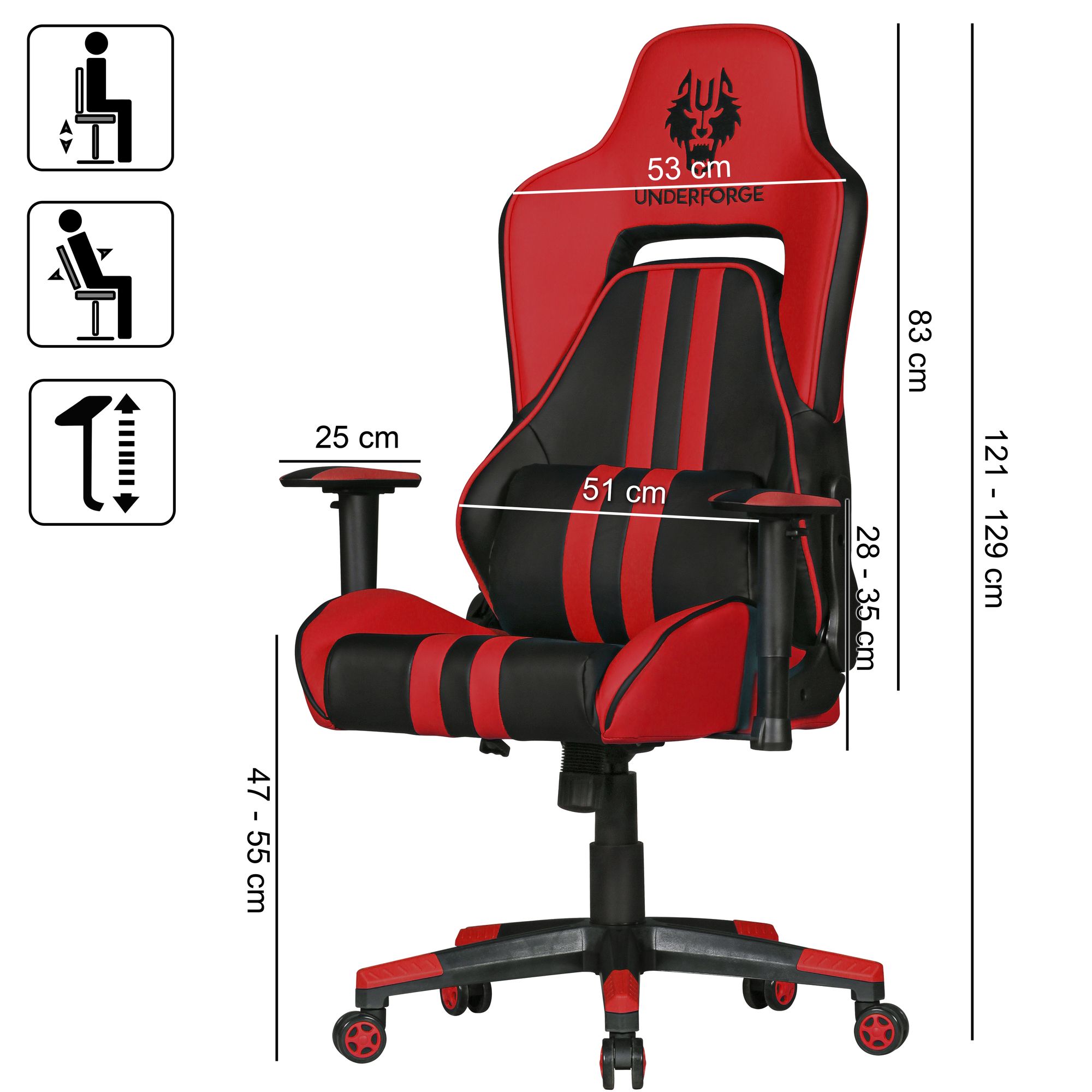 Luzio Schreibtischstuhl Stuhl Amstyle® Bürostuhl Drehstuhl Gamer Pc Racing Rot tshxrdCQ