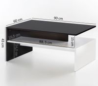 FineBuy Wohnzimmertisch Couchtisch Sofatisch Loungetisch mit Ablage 90 x 60 cm – Ansicht 3
