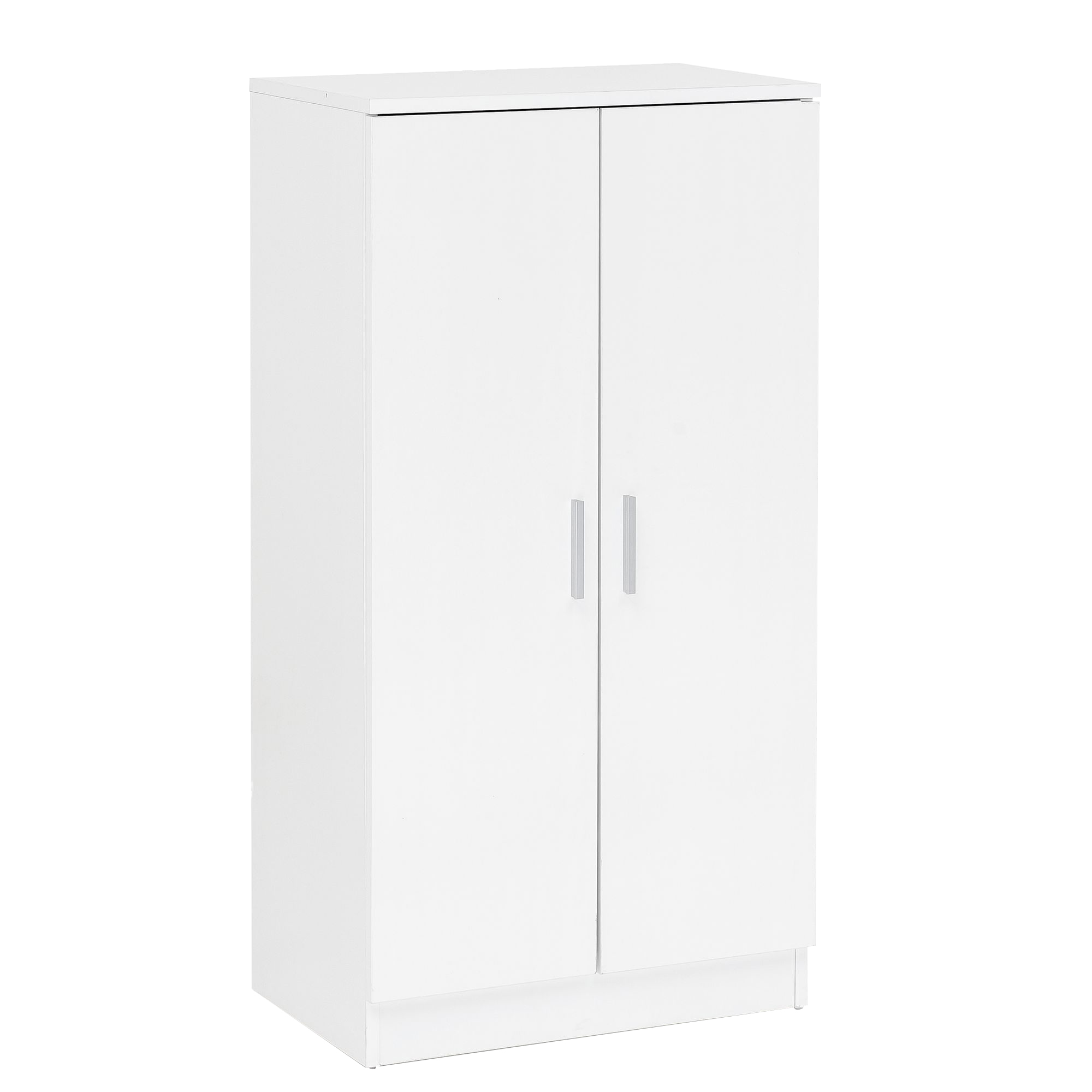 FineBuy Schuhschrank 7 Fächer für 14 Paar Schuhe 55 x 108 x 35 cm, Schuhkommode 2 Türen, Schuhregal Schrank Schuhständer Schuhe | Farbe: Weiß