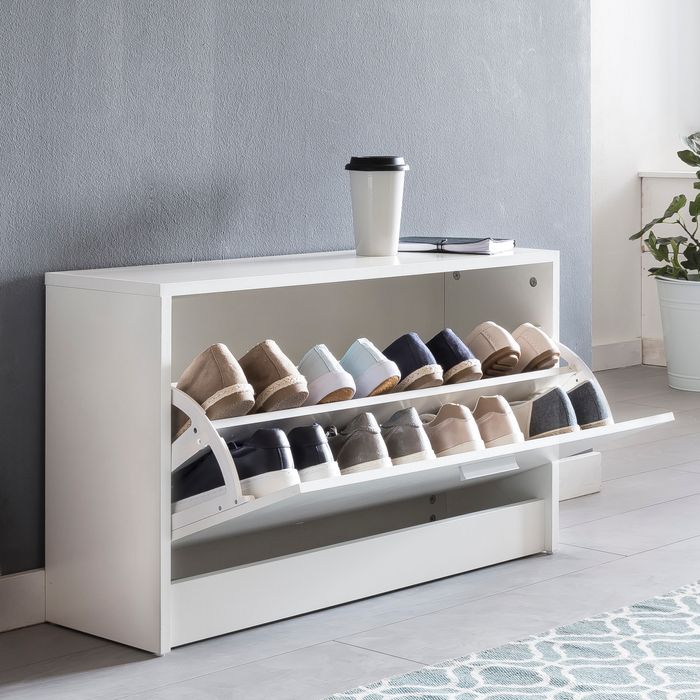 Schuhbank Schuhkipper Holz Flurbank Schuhschrank Sitzbank Flur 80 cm Bank