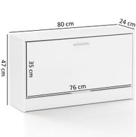 Schuhbank Schuhkipper Holz Flurbank Schuhschrank Sitzbank Flur 80 cm Bank – Ansicht 2