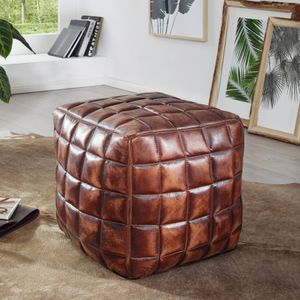 FB48820 FineBuy Sitzwürfel Echtleder braun 39 x 41 x 39 cm Ottomane Wohnzimmer, Design Pouf Hocker orientalisch, Polster Sitzhocker edel, Orient Beinablage Sofa, Würfel Polsterhocker eckig 4250950281608