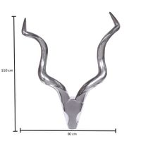 FineBuy Hirschgeweih Wanddekoration Alu Aluminium Silber Wandgeweih Geweih – Ansicht 3