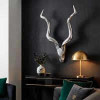 FineBuy Hirschgeweih Wanddekoration Alu Aluminium Silber Wandgeweih Geweih – Ansicht 2