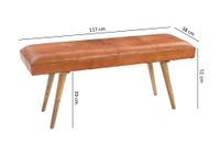 Gepolsterte Sitzbank 120cm Echtleder Braun Polsterbank Garderobenbank Flurbank – Ansicht 3