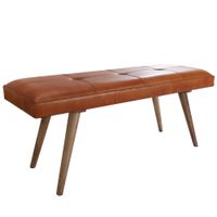 Gepolsterte Sitzbank 120cm Echtleder Braun Polsterbank Garderobenbank Flurbank – Ansicht 6
