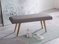 Gepolsterte Sitzbank 120cm Stoff Grau Polsterbank Garderobenbank Flurbank Bank – Ansicht 4