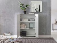 Sideboard 70cm weiß mit 2 Türen und Einlegeböden Kommode für Ordner Aktenschrank modern – Ansicht 2