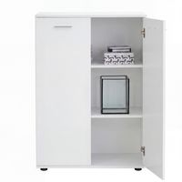 Sideboard 70cm weiß mit 2 Türen und Einlegeböden Kommode für Ordner Aktenschrank modern – Ansicht 6