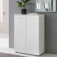 Sideboard 70cm weiß mit 2 Türen und Einlegeböden Kommode für Ordner Aktenschrank modern – Ansicht 1