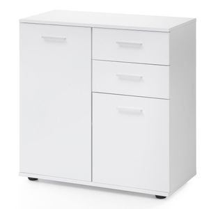 SV49360 FineBuy Kommode mit Türen & Schubladen 71 x 78 x 35,5 cm Schrank Holz, Flurschrank modern, Mehrzweckschrank klein, Anrichte Sideboard matt, Kommodenschrank Flurmöbel