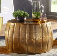 FineBuy Couchtisch Wohnzimmertisch rund Sofatisch Stubentisch Metall Alu Modern – Ansicht 1