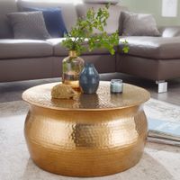 FineBuy Couchtisch Wohnzimmertisch Rund Sofatisch Hammerschlag Stubentisch – Ansicht 1