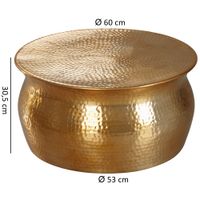 FineBuy Couchtisch Wohnzimmertisch Rund Sofatisch Hammerschlag Stubentisch – Ansicht 3