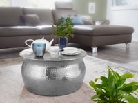 FineBuy Couchtisch Wohnzimmertisch Rund Sofatisch Hammerschlag Stubentisch – Ansicht 2