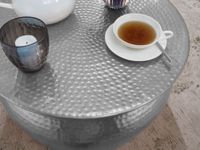 FineBuy Couchtisch Wohnzimmertisch Rund Sofatisch Hammerschlag Stubentisch – Ansicht 4