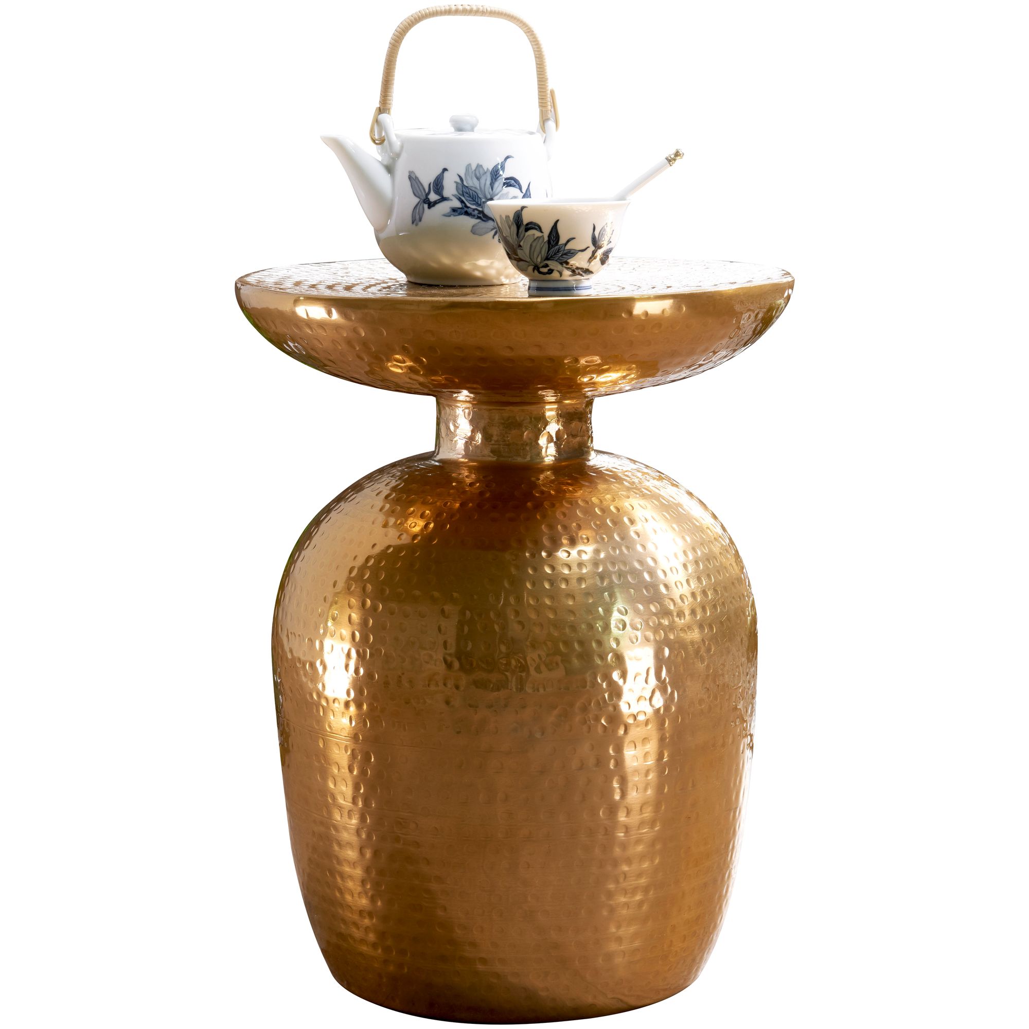 FineBuy Beistelltisch rund 37 cm Metall - Orientalischer Design Wohnzimmertisch Aluminium - Hammerschlag Alu kleiner Couchtisch - Dekotisch | Farbe: Gold FineBuy Beistelltisch rund 37 cm Metall - Orientalischer Design Wohnzimmertisch Aluminium - Hammerschlag Alu kleiner Couchtisch - Dekotisch | Farbe: Gold
