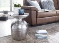 FineBuy Beistelltisch Ø 36,5 cm Tisch Alu Couchtisch Wohnzimmertisch Ablagetisch – Ansicht 1