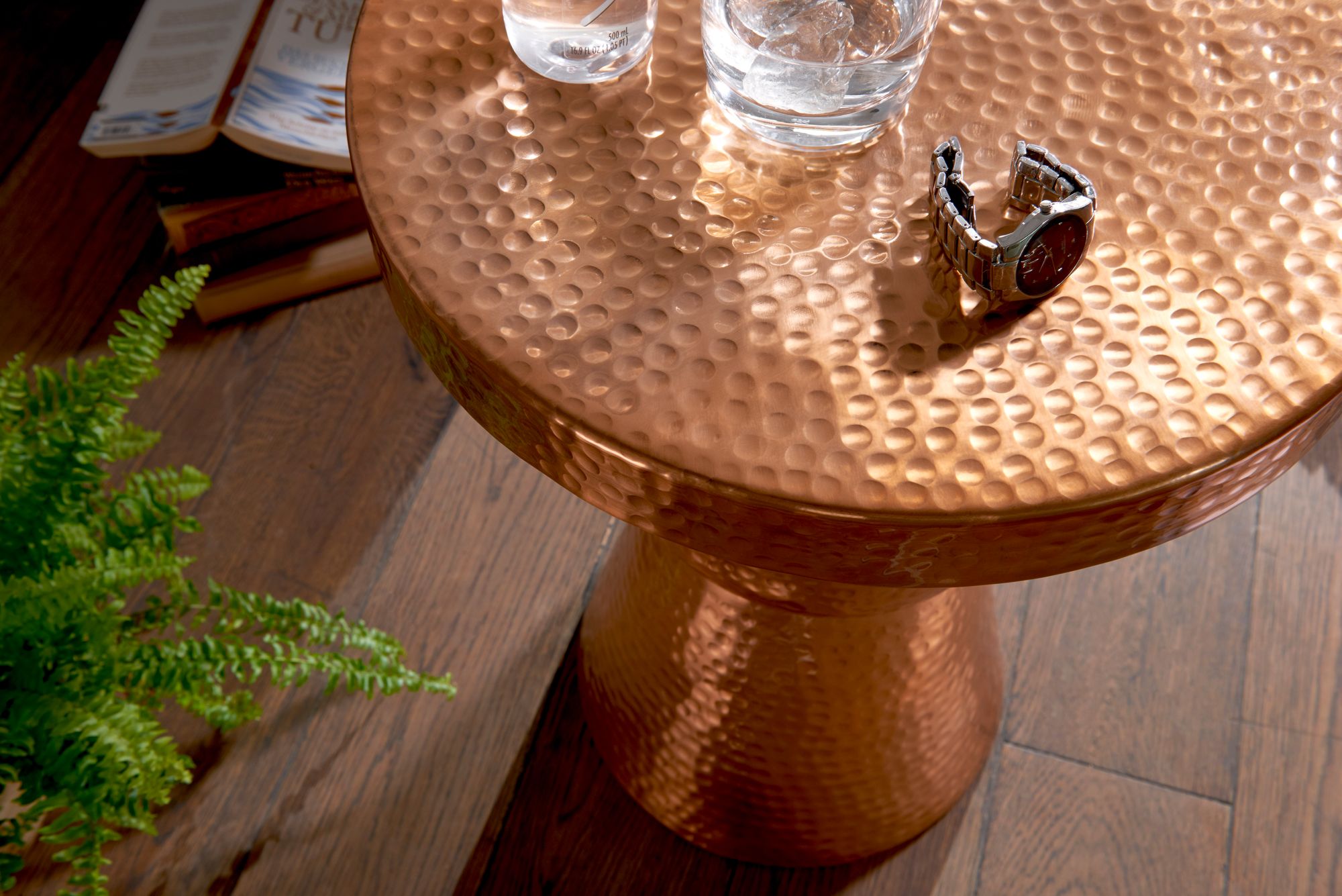 FineBuy Beistelltisch rund 43 cm Metall - Orientalischer Design Wohnzimmertisch Aluminium - Hammerschlag Alu kleiner Couchtisch - Dekotisch | Farbe: Gold FineBuy Beistelltisch rund 43 cm Metall - Orientalischer Design Wohnzimmertisch Aluminium - Hammerschlag Alu kleiner Couchtisch - Dekotisch | Farbe: Gold