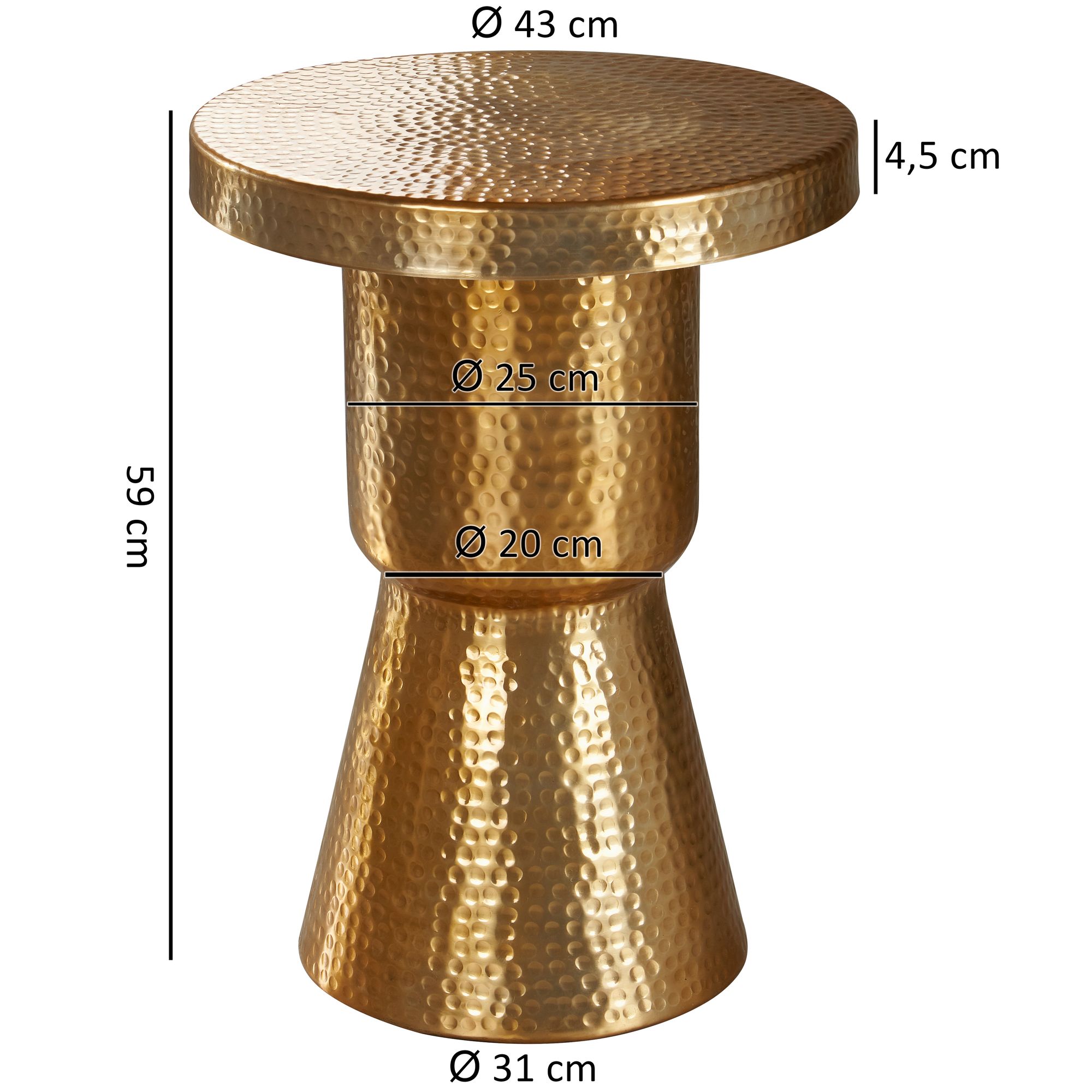 FineBuy Beistelltisch rund 43 cm Metall - Orientalischer Design Wohnzimmertisch Aluminium - Hammerschlag Alu kleiner Couchtisch - Dekotisch | Farbe: Gold FineBuy Beistelltisch rund 43 cm Metall - Orientalischer Design Wohnzimmertisch Aluminium - Hammerschlag Alu kleiner Couchtisch - Dekotisch | Farbe: Gold
