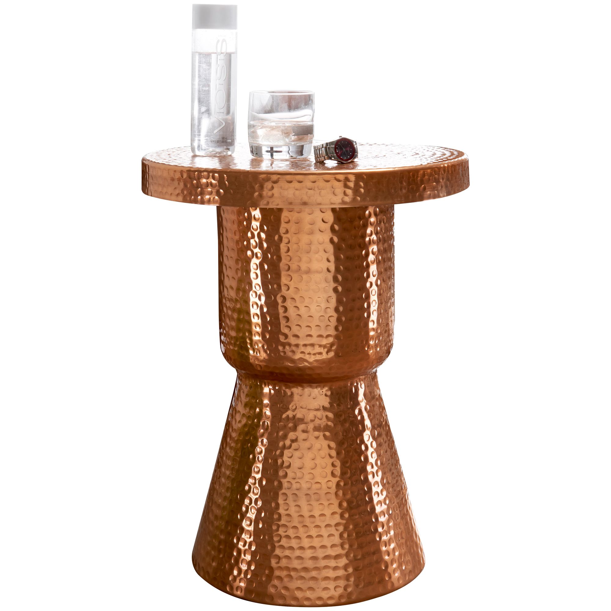 FineBuy Beistelltisch rund 43 cm Metall - Orientalischer Design Wohnzimmertisch Aluminium - Hammerschlag Alu kleiner Couchtisch - Dekotisch | Farbe: Gold FineBuy Beistelltisch rund 43 cm Metall - Orientalischer Design Wohnzimmertisch Aluminium - Hammerschlag Alu kleiner Couchtisch - Dekotisch | Farbe: Gold