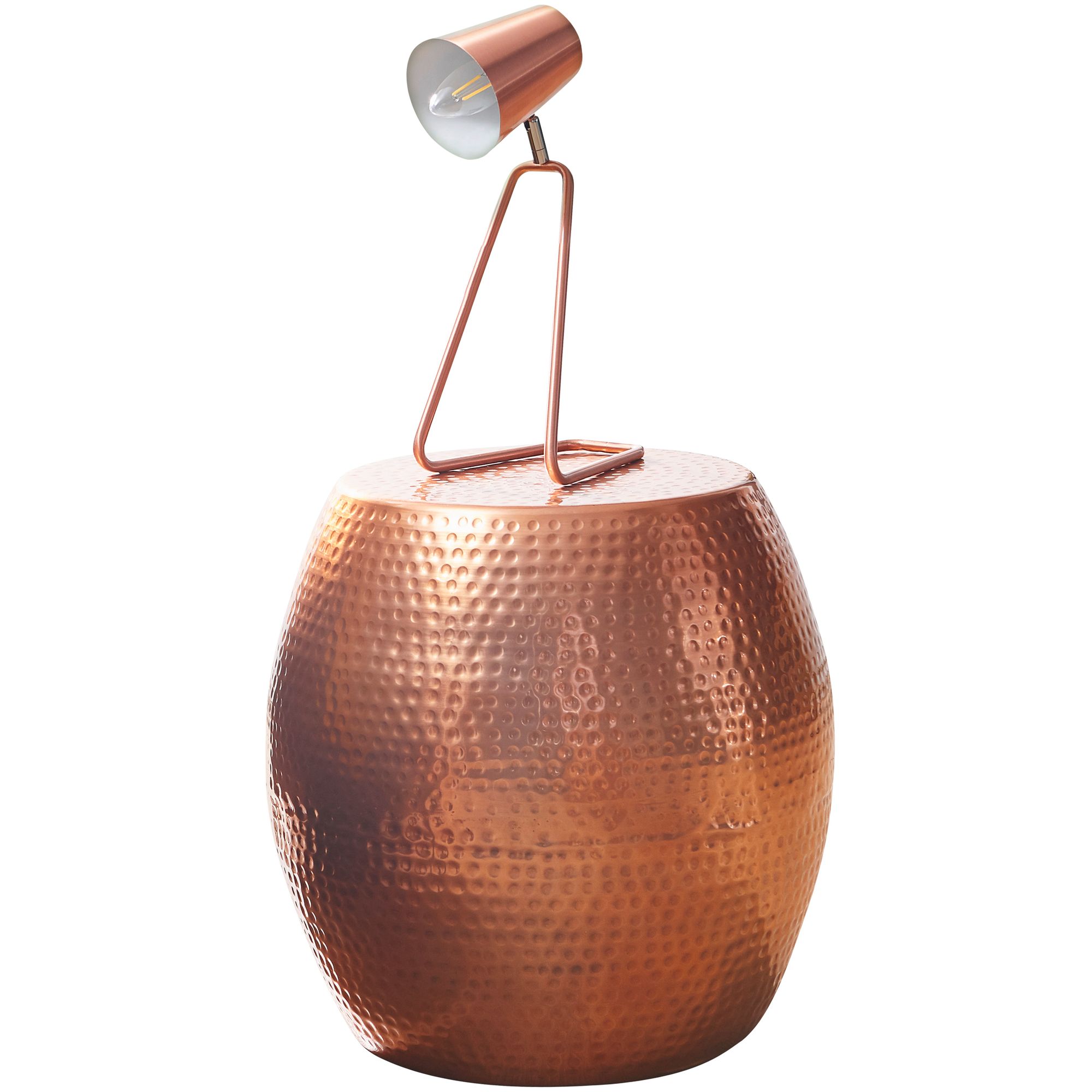 FineBuy Beistelltisch rund 42 cm Metall - Orientalischer Design Wohnzimmertisch Aluminium - Hammerschlag Alu kleiner Couchtisch - Dekotisch | Farbe: Silber