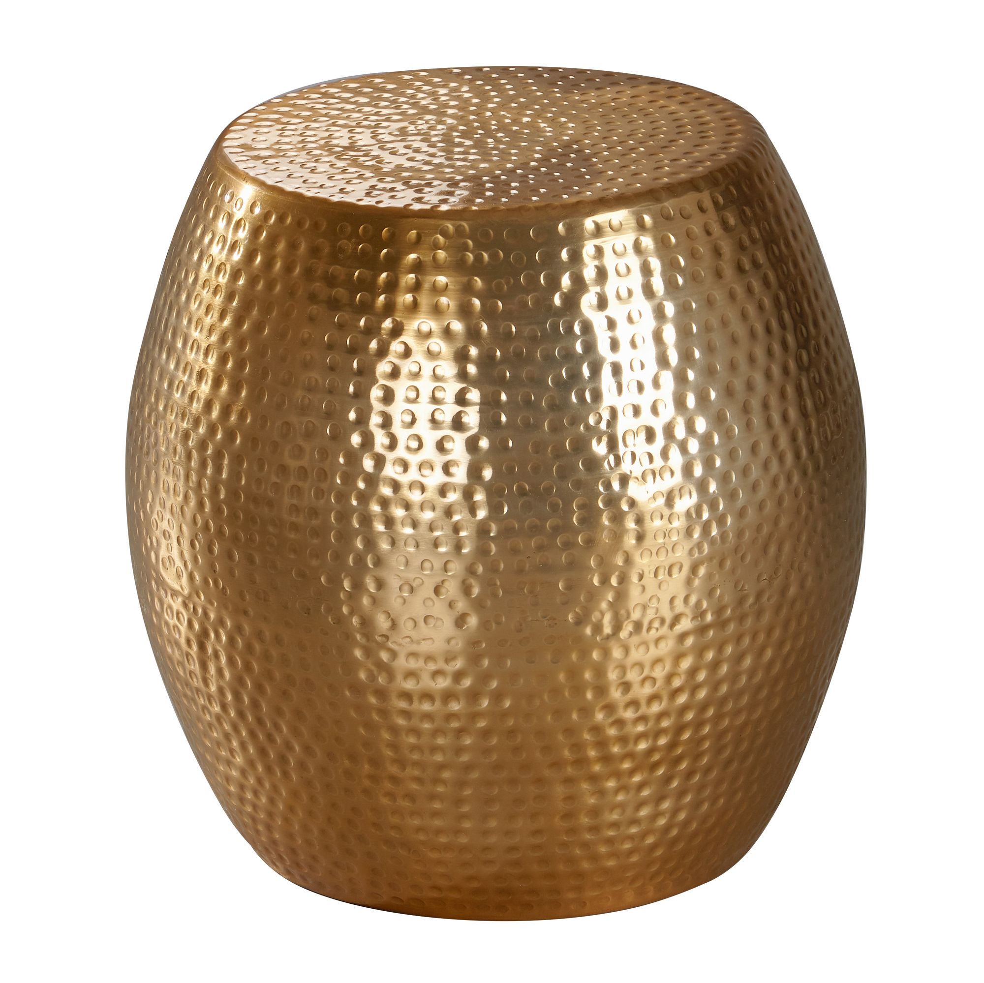 FineBuy Beistelltisch rund 42 cm Metall - Orientalischer Design Wohnzimmertisch Aluminium - Hammerschlag Alu kleiner Couchtisch - Dekotisch | Farbe: Silber