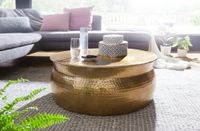 FineBuy Couchtisch Wohnzimmertisch Sofatisch rund Hammerschlag Loungetisch – Ansicht 2