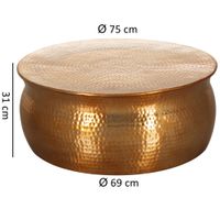 FineBuy Couchtisch Wohnzimmertisch Sofatisch rund Hammerschlag Loungetisch – Ansicht 3