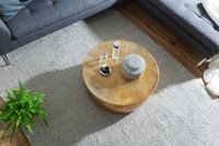 FineBuy Couchtisch Wohnzimmertisch Sofatisch rund Hammerschlag Loungetisch – Ansicht 4