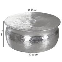 FineBuy Couchtisch Wohnzimmertisch Sofatisch rund Hammerschlag Loungetisch – Ansicht 3