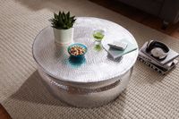 FineBuy Couchtisch Wohnzimmertisch Sofatisch rund Hammerschlag Loungetisch – Ansicht 4