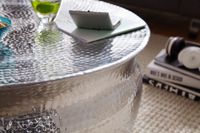 FineBuy Couchtisch Wohnzimmertisch Sofatisch rund Hammerschlag Loungetisch – Ansicht 5