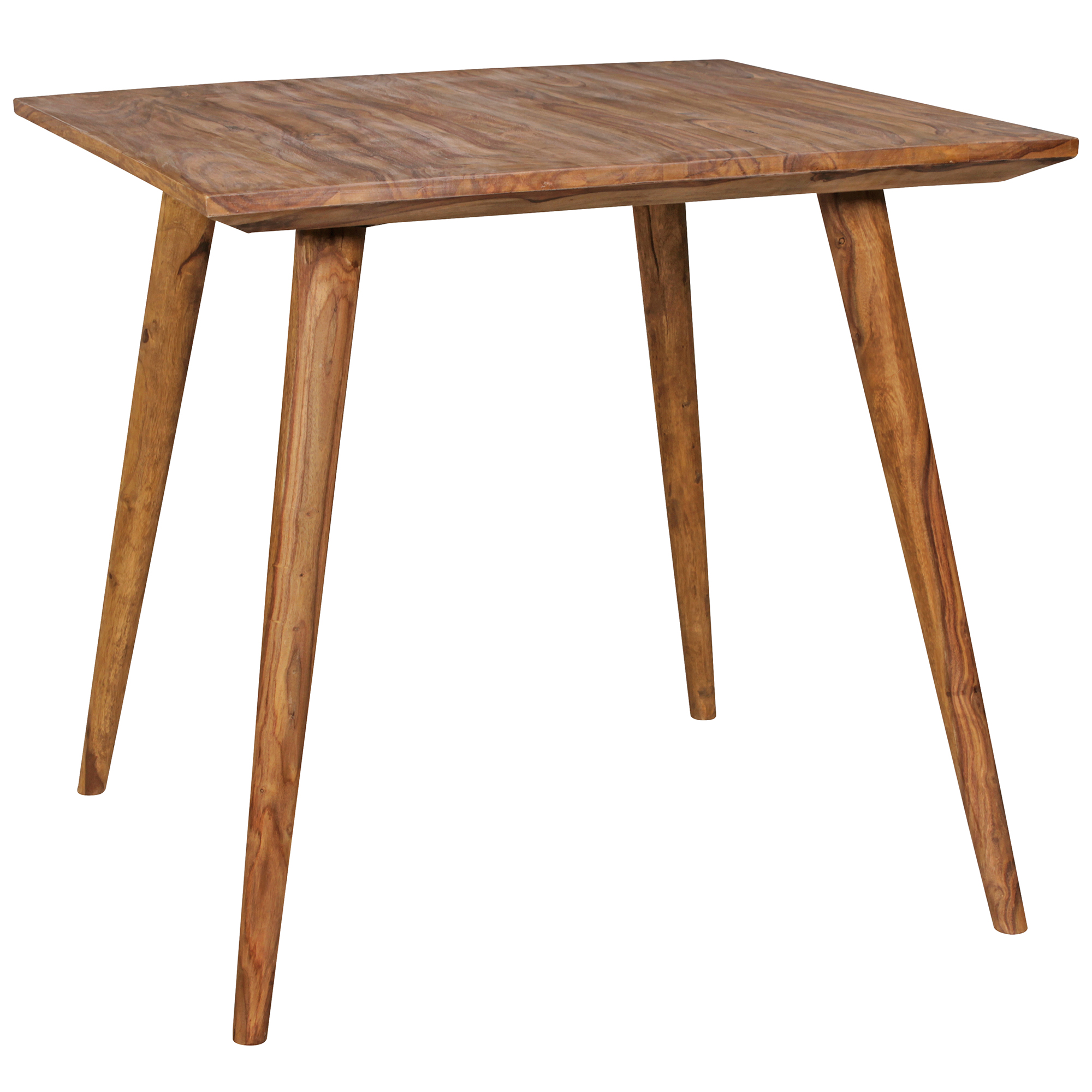 FineBuy Esszimmertisch Sheesham rustikal Massiv-Holz, Design Landhaus Esstisch, Tisch für Esszimmer klein, 4 - 6 Personen | Farbe: Braun