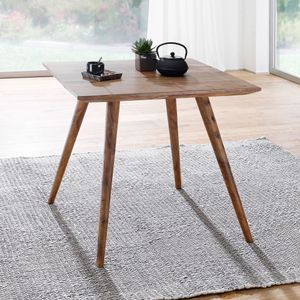 FineBuy Esszimmertisch Sheesham rustikal Massiv-Holz, Design Landhaus Esstisch, Tisch für Esszimmer klein, 4 - 6 Personen 15770