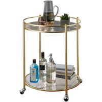 FineBuy Servierwagen Gold Ø 57cm Beistelltisch Teewagen Rollen Küchenwagen – Ansicht 6